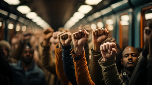 Foto protesto nos transportes públicos devido ao abuso de preços por parte das autoridades aumento da mobilidade