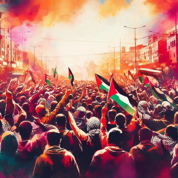 Protesto palestino pela liberdade