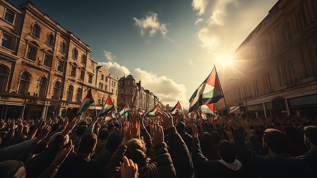 Protesto pela liberdade muçulmana na Palestina Gerar IA