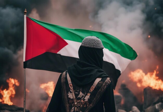 Foto protesto pela liberdade palestiniana gerado pela ia