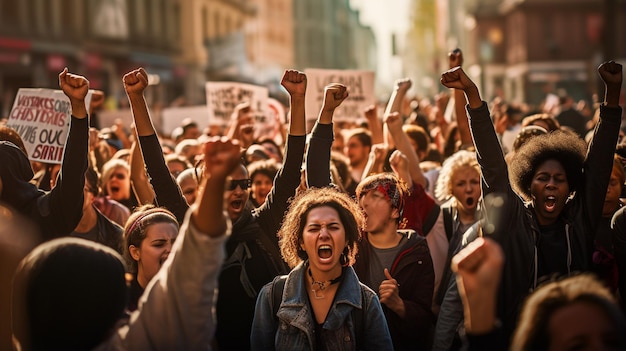 Foto protestos antigovernamentais na cidade