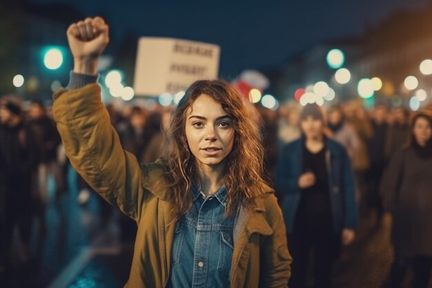 Protestos de rua feitos com a tecnologia generative ai