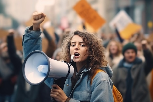 Protestos de rua feitos com a tecnologia Generative AI