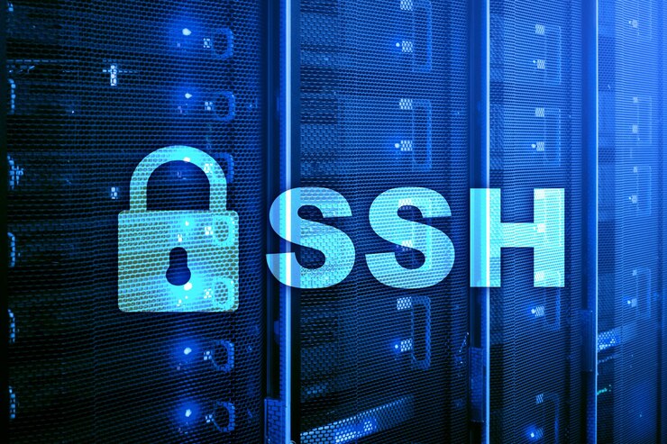 Foto protocolo y software ssh secure shell protección de datos internet y concepto de telecomunicaciones