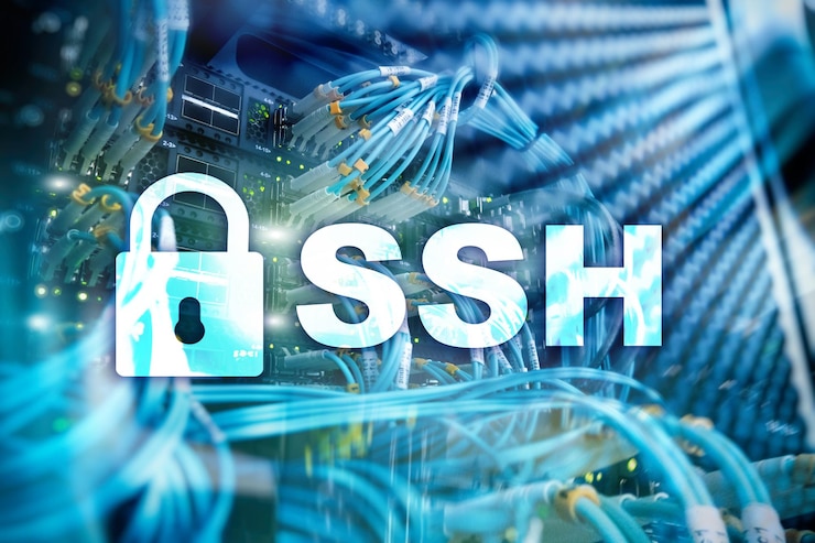 Foto protocolo y software ssh secure shell protección de datos internet y concepto de telecomunicaciones