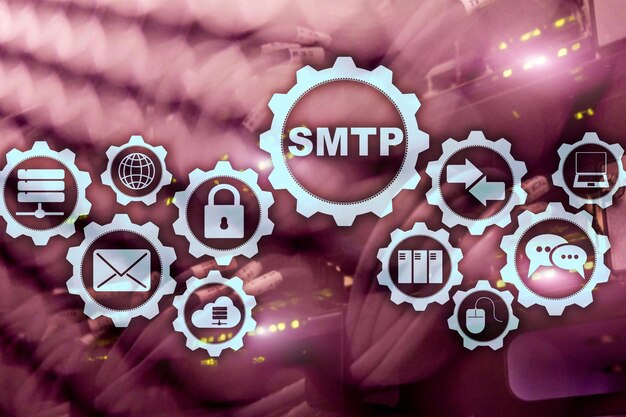 Protocolo de transferencia de correo de servidor Smtp Protocolo TCP IP para el envío y recepción de correo electrónico Protocolo de transmisión de correo simple