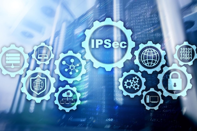 Protocolos de protección de datos de seguridad IP IPSec Internet y concepto de red de protección