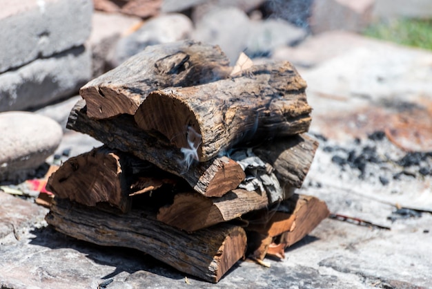 Protokolle auf Feuer typisches argentinisches Essen gegrilltes Fleisch gegrilltes Fleisch