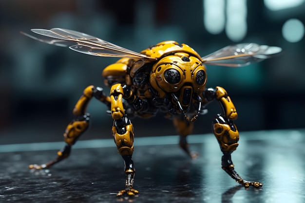 Prototipo robótico de abeja tecnología generada por ai generativa