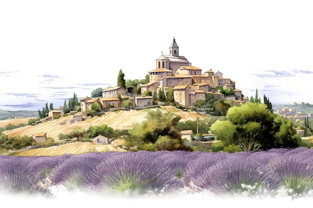 Provence isoliert auf weißem Hintergrund, generiert durch KI