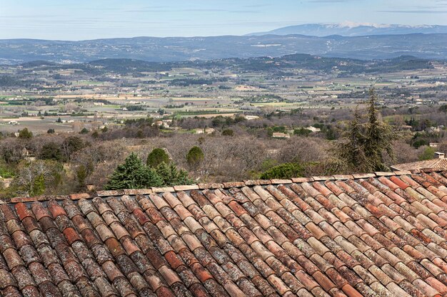 Foto provenzales panorama mit blick auf den mont ventoux