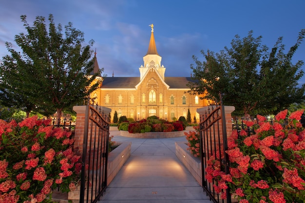 Foto provo utah ee.uu. en el templo del centro de la ciudad de provo