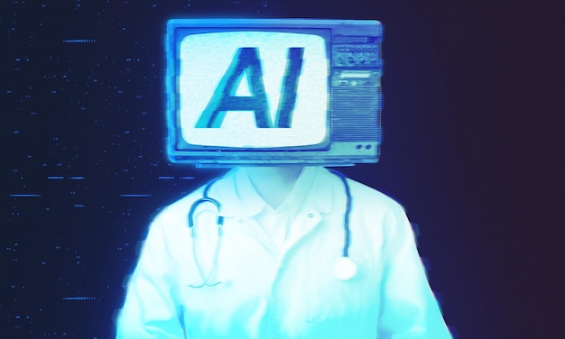 Proyección de hologramas de asistentes virtuales de médicos con IA