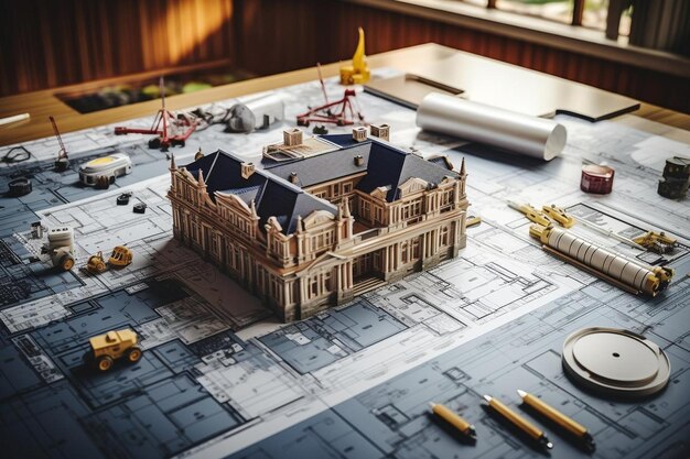 Proyecto arquitectónico con diferentes herramientas.