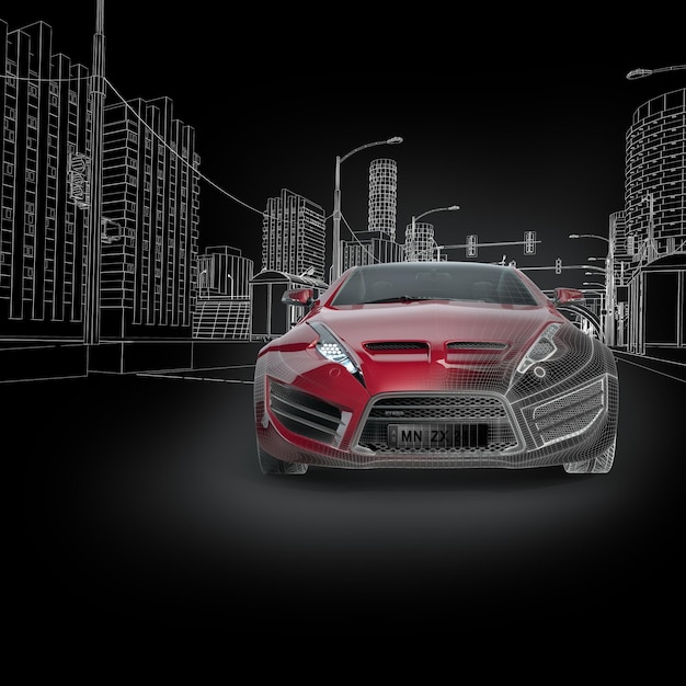 Proyecto de coche deportivo Diseño original del coche