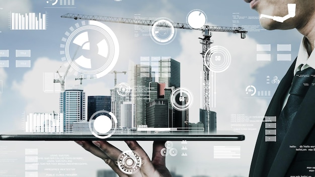 Proyecto de construcción de edificio de arquitectura innovadora y plan civil inventivo.