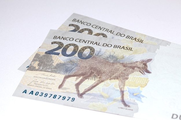 Proyecto de ley de billetes brasileños de 200 reales recientemente lanzado detalles de cerca