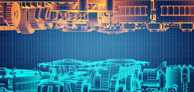 Proyecto de modelo de diseño de motor con engranajes.