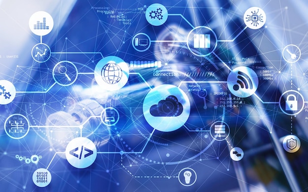 Proyecto de red de conexión 2020 Gráficos de medios mixtos en la computación en la nube del centro de datos de pantalla virtual