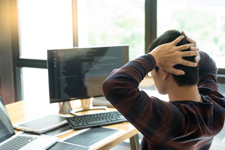 Foto proyecto de trabajo de desarrollo de software de codificación de programador