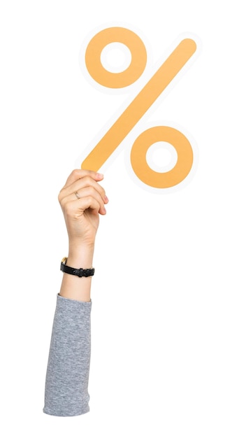 Prozentsatz-Symbol png Hand-Halten-Zeichen durchsichtiger Hintergrund