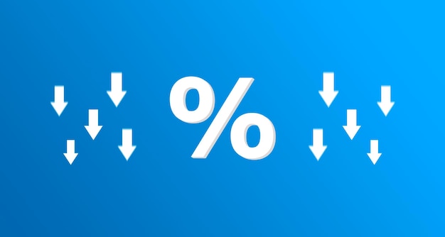 Prozentsymbol mit Pfeil nach unten Prozentuale Reduzierung