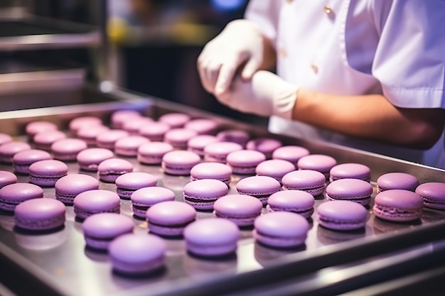 Prozess der Herstellung von Macarons-Dessert