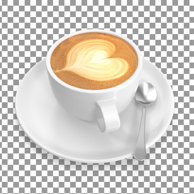PSD 3D Icono de taza de café en un fondo aislado y transparente
