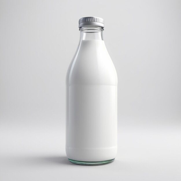 PSD de botella de leche sobre un fondo blanco