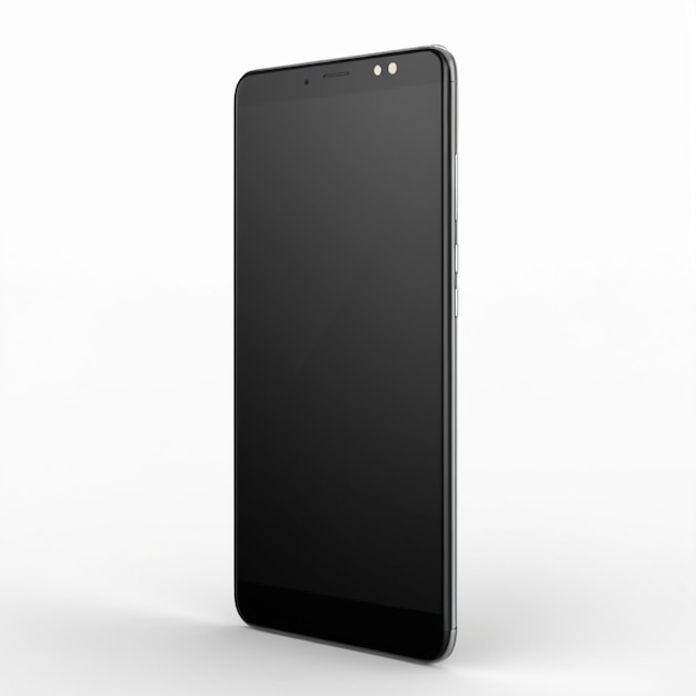 PSD de smartphone de tela preta em fundo branco