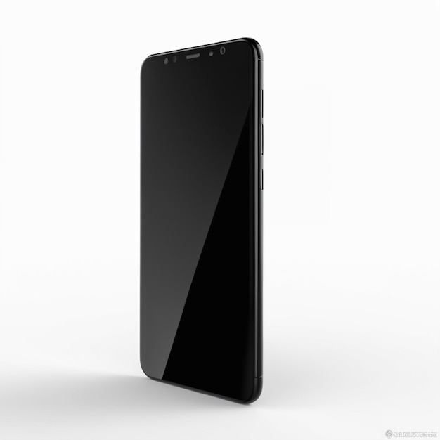 PSD de smartphone de tela preta em fundo branco