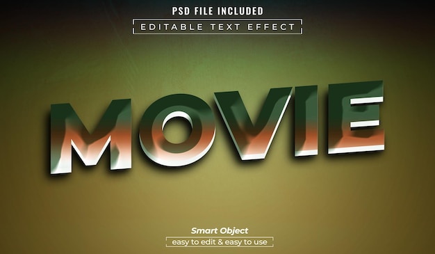 PSD-Film mit bearbeitbaren Texteffekten im 3D-Stil