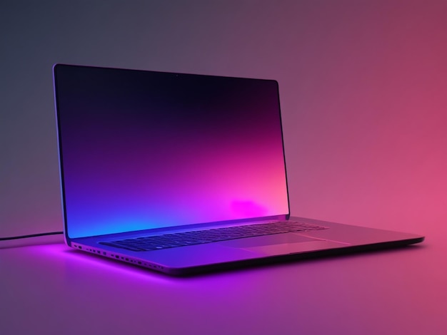 PSD-Laptop-PSD-Mockup mit gradientgeleitetem Licht