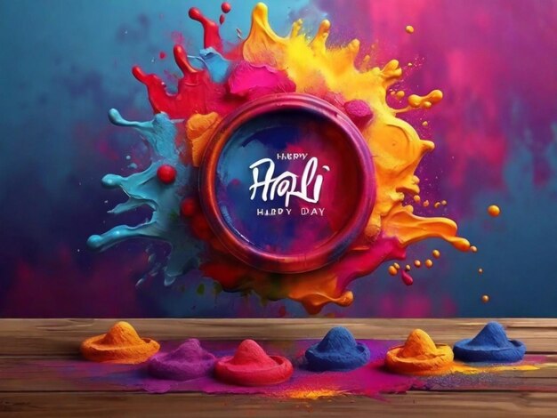 psd realista feliz día de Holi trasfondo