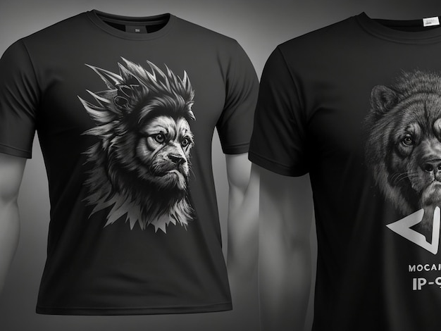 PSD-T-Shirts-Mockup-PSD in Schwarz