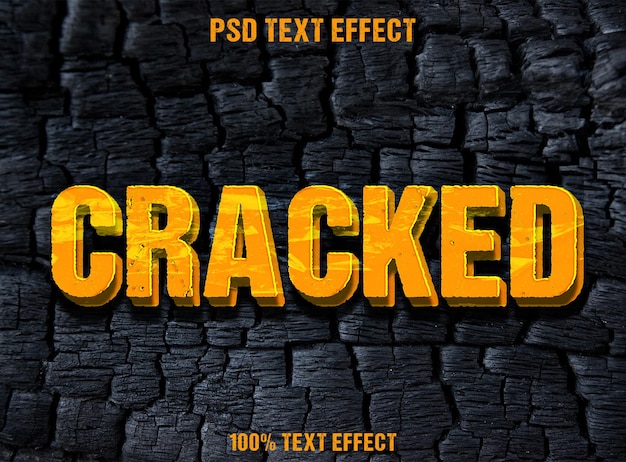 PSD-Text-Effekt-Design mit gelber Farbe
