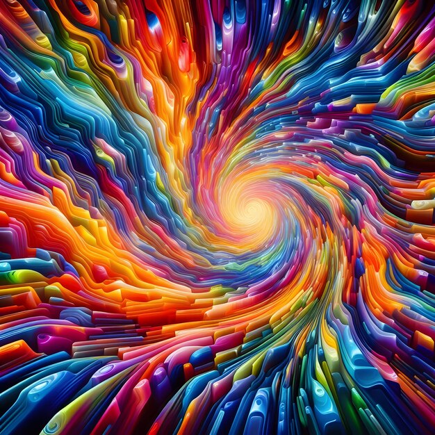 Foto psychedelic vortex exibindo formas abstratas e coloridas em uma exibição cósmica