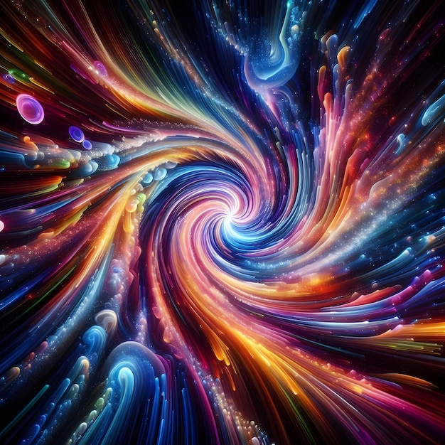 Foto psychedelic vortex exibindo formas abstratas e coloridas em uma exibição cósmica