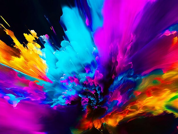 Psychedelische Farbexplosion Bewegungseffekte Bewegungsschwäche ultra helle Farben Splash Art 8K Rasul