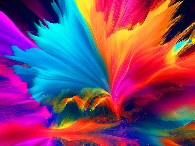 Psychedelische Farbexplosion Bewegungseffekte Bewegungsschwäche ultra helle Farben Splash Art 8K Rasul