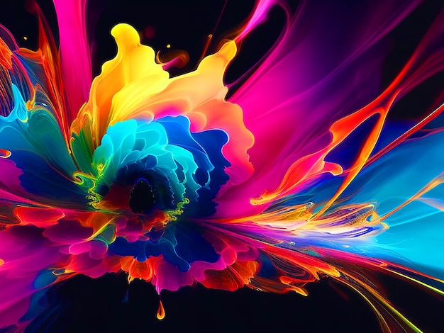 Psychedelische Farbexplosion Bewegungseffekte Bewegungsschwäche ultra helle Farben Splash Art 8K Rasul