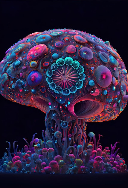 Foto psychedelische pilze illustrationen