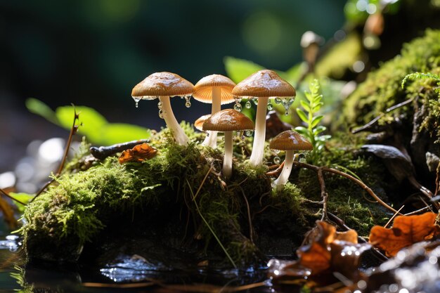 Psychedelische Pilztapeten im Wald