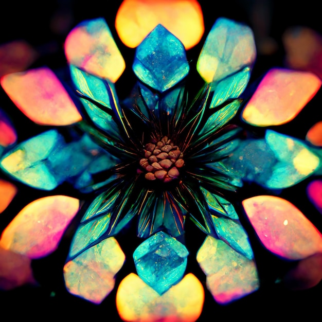 Foto psychedelischer kaleidoskop-kristall