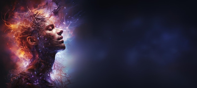 Psychische Gesundheit Konzept Alzheimer und Epilepsiestörung Stress und Migräneanfall Gehirnwellen