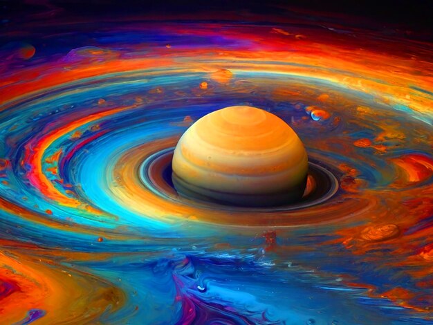 Foto psychodelischer sturm auf saturn