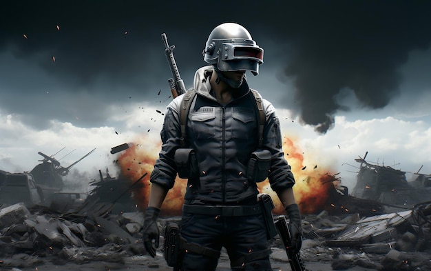 PUBG-Spiellogo mit Suited Man