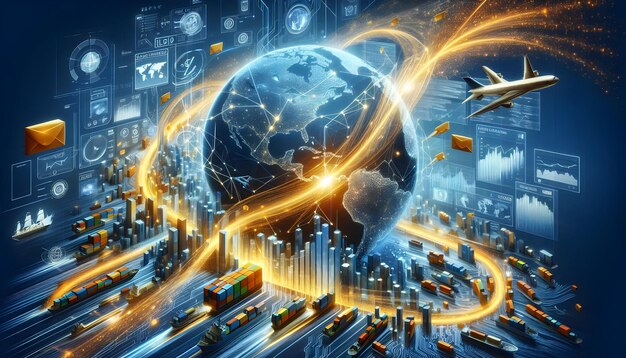 para publicidad y banner como World Trade Dynamics Visualizando el flujo del comercio mundial en Glo