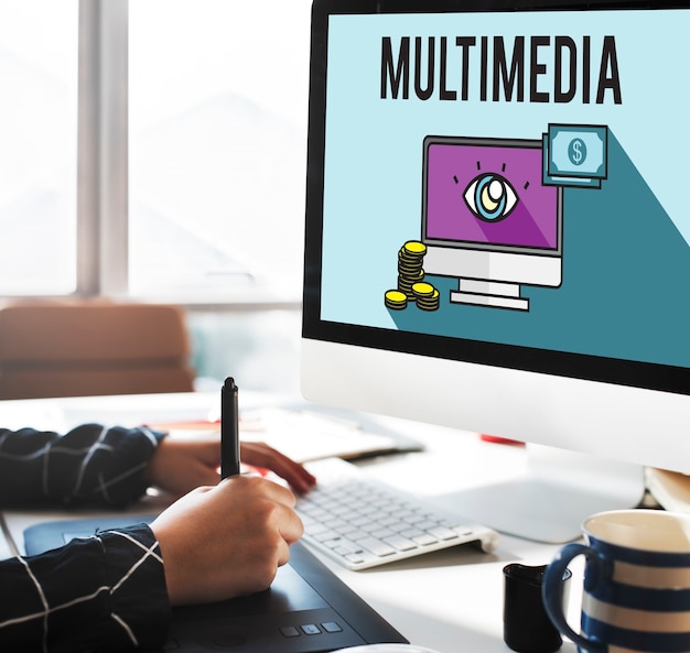 Publicidad marketing digital e-commerce concepto multimedia