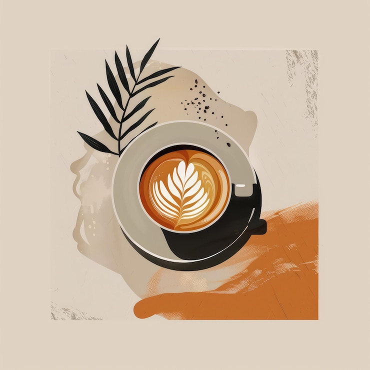 publicidade conceito moderno design de xícara cartaz publicitário impressão tempo café de arte